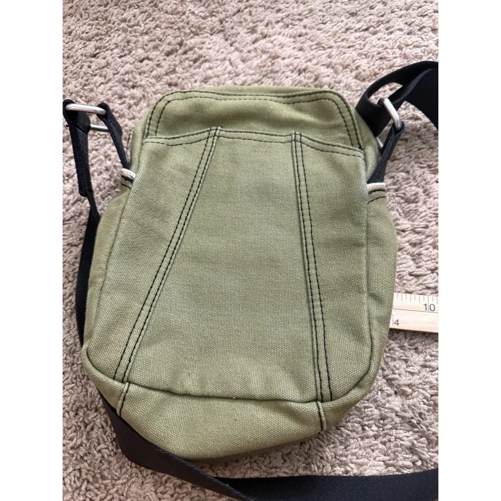 Diesel Olive Green Canvas Crossbody Bag Mohawk Logo Utility Messenger Messenger